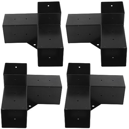 Pergola-Halterungs-Stahl-Hardware-Kit für die Holzbearbeitung Im Freien, Robustes und Rostfreies DIY-Hardware-Kit für Erhöhte Holzständer (4PCS)