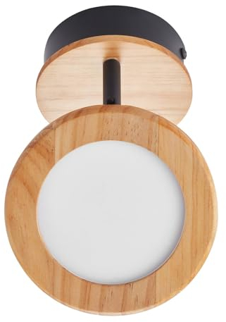 Lindby LED Wandlampe, Deckenlampe dimmbar über Wandschalter, Deckenstrahler drehbar und schwenkbar, Wandstrahler Holz, Strahler, Spot, Küchenspot
