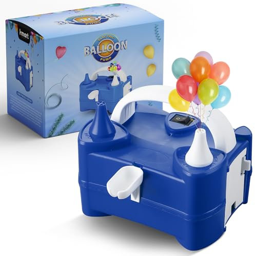 K-MART Electric Balloon Pump UK, Portable Dual Nozzle Balloon Inflator 220v-240v 600w, Air Balloon Pump for Outdoor Recreations (BLUE)