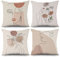ASDCXZ Kissenbezug 40x40 cm 4er Set, Boho Beige Sofa Dekokissen Kissenbezüge Modern Abstrakt Kunst Mädchen Blume Linie Waschbar Kissen Bezug Kissenhülle Polyester Flachs Textil Kopfkissenbezug