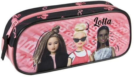 Undercover Schlampermäppchen Barbie Mädchen - Personalisiert mit Name - Schüleretui Stiftemäppchen für Schule und Daheim - rosa