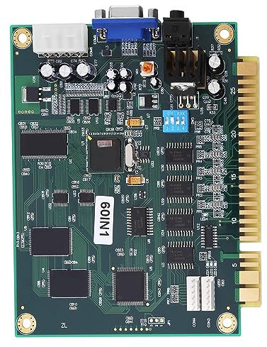 Fdit Klassische 60-in-1-Multicade-Leiterplatte, Benutzerfreundlicher Spielauswahlbildschirm, Unterstützt Trackball- Und/oder Joystick-Steuerung für Spielautomaten