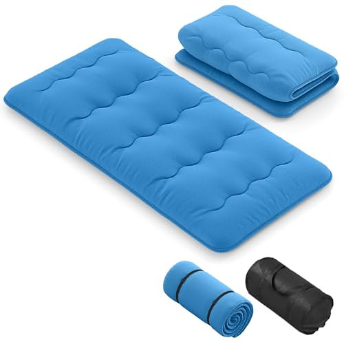 GIANTEX Bodenmatratze 90x200 cm, Futon Matratze Japanisch, Tatami Matte Faltbar & Tragbar, Klappmatratze mit Tragetasche & Abnehmbarer Bezug, Schlafmatte Schlafunterlage für Gästezimmer Schlafzimmer