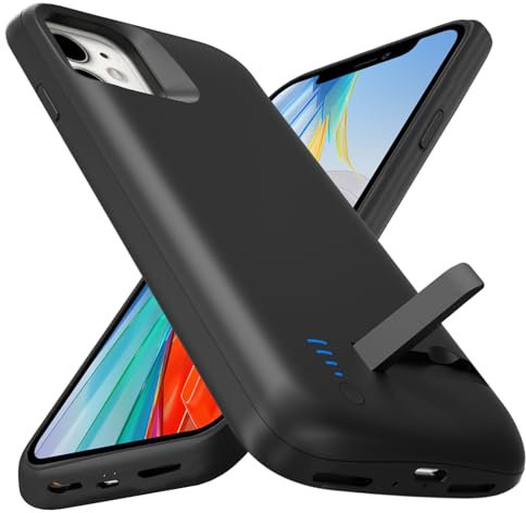 Giabuao Battery Case for iPhone 11, Real 8500mAh Slim Rechargeable Extended Charging Case, Portable Protective Phone Case with Battery for iPhone 11, 6.1 inch - Black