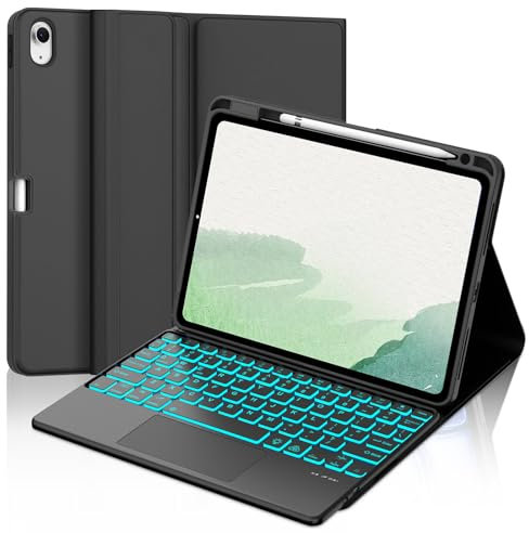IVEOPPE Trackpad Keyboard Case for iPad Air 11'' (M2 2024/ M3 2025)- Keyboard for iPad Air 5/ 4th gen, Detachable Bluetooth Keypad with Touchpad for Pad 11-inch M3, Black