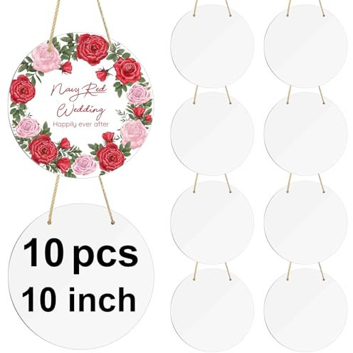 10 pcs metal sublimation door hanger blanks,10 inch circle Unfinished Blank Sign Door Hanger,sublimation ornament blanks decorative door hanger