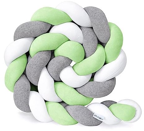 Homesally Bettschlange Geflochten, Bettschlange Knotenkissen Kantenschutz, Superweich Knotenkissen Bettrolle Zierkissen Bettumrandung,Geflochtenes Seitenschläferkissen,L,2.5m