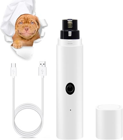 Lima De Uñas Eléctrica para Perros,Cortador De Uñas Eléctrico Recargable para Mascotas,Cortauñas Electrico para Perros con Luz Led,2 Velocidades,3 Ports,Lima de Uñas Eléctrica para Perros y Gatos