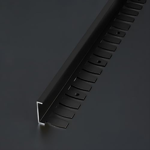 Raouoae Universelles Biegbares Abschlussprofil Abschlussleiste Eloxiertem Aluminium 135cm 2 Stück C-Form Profil Treppenkantenprofil Passend Für Jede Fliesenart(Schwarz,Hoch: 18.5mm)