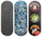 SPITBOARDS 34mm Fingerboard Deck - Real Wood (5-Layers) Classic Popsicle Street Shape - Size: 34 x 96 mm - Single Graphic Deck (Real Wear) - Optimized Concave - Blue Mummy Skulls