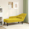 LAPOOH Chaiselongue mit Kissen Gelb Samt, Relaxliege Wohnzimmer, Relaxsessel, Lesesessel, Ruhesessel, Bettsofa - 4007594