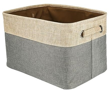 TOGEVAL Faltbare Aufbewahrungsbox Für Spielzeug Kleidung Und Unterwäsche Wasserdichter Organizer Aus Künstlicher Baumwolle Beige Platzsparend Zusammenfaltbar Für Schrank Regal Oder