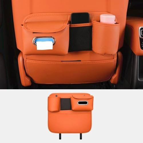 Bqieai 2PCS Auto PU Leder Sitz Rückenlehnen Anti Kick Pad, für Tiguan Passat Polo MK5 MK6 Passat Golf 4/5/6 GTI Vordersitz Wasserdicht Antifouling Schützen Innere Zubehö,C-1PCS