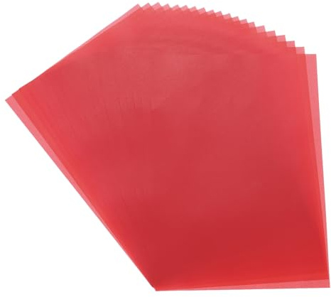 QUARKZMAN 40 Blatt Farbiges Pergamentpapier Rote Transparenz 8,3 x 5,9 | Bedruckbares Pergamentpapier, Durchsichtige Pergamentblätter, für Hochzeitseinladungen Tintenstrahl Laserdrucker