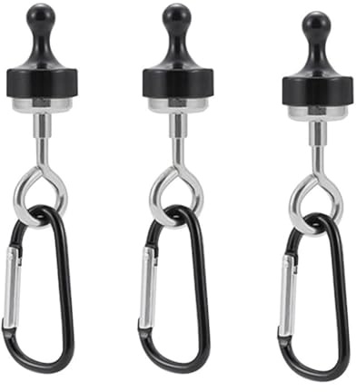 Puleuroy Magnetische Campinghaken D-Form Zeltverschlüsse für Outdoor-Campinghaken 3 Stück - Schwarz