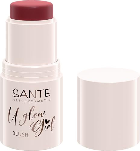 SANTE Naturkosmetik U Glow Girl Blush Stick 02 Rose, natürlich frisch, cremig leichte Textur, Multi-Use für Wangen, Lippen und Brauen, Vegan, NaTrue-zertifiziert, Limited Edition, 6g