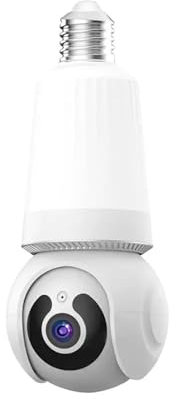 JVDDI Home Security Camera Indoor Bulb IP Camera Full Color Night Vision Automatic Track Smart CCTV Wireless Security Monitor With E27 Holder(1MP No Card)