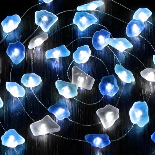 Sunshine smile Lichterkette Meerestiere,2M 20LED Lichterkette Steine,Lichterkette Kinderzimmer,Leuchtende Steine Lichterkette,Lichterkette Innen Kinderzimmer,Lichterkette Meer