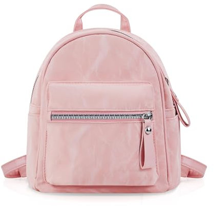 WisePoint Rucksack Damen Mini, PU Leder Rucksäcke Daypacks Kleinen Rucksack für Frauen, Rucksacktasche Klein mit verstellbarem Schultergurt zum Arbeiten, Einkaufen, Reisen (pink)