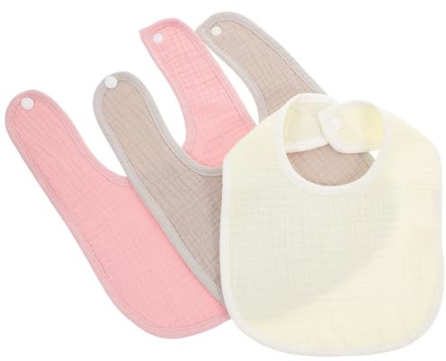 HEMOTON 3stücke Speicheltuch Aus Baumwolle Babykleidung Mit Druckknopfverschluss Kleinkindtücher Für Mädchen Neugeborenen-sabberlätzchen Für Junge Mädchen Und