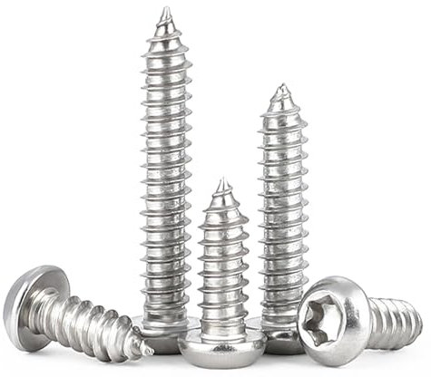 BACSHBY 50 Piezas Tornillos Autorroscantes M3x20mm, Tornillos Torx de Cabeza Plana, Tornillos Autoperforantes de Cabeza Redonda en Acero Inoxidable