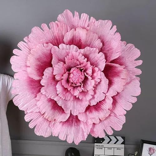 GVEKJ Grandes pivoines artificielles géantes en Soie, Plusieurs Tailles, pour décoration Murale, Rose Rouge, 50 cm