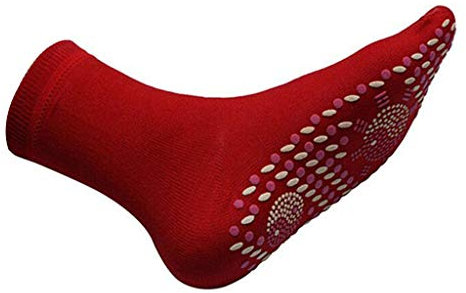 Selbstmagnetischer Turmalin-Socken, Unisex, magnetisch, 2 Stück, rot, Einheitsgröße