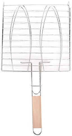 Culnflun Stainless Steel Non Stick BBQ Grill Basket Barbecue Mesh Fish Meat Grill Net for Outdoor Camping Family Party Durable Proof Easy Clean Oven Safe