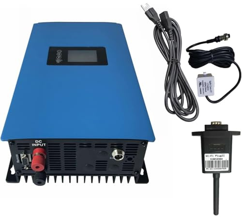 KX-ENERGIE 2000W Solar netzgekoppelter Wechselrichter mit Leistungsbegrenzer LCD-Display,Photovoltaik Grid Inverter mit WiFi,DC45V-90V Solareingang AC185-265V Ausgang,SUN-2000GTIL2-H