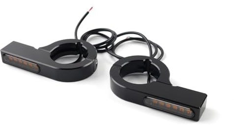 GZYF Clignotant de fourche à LED ambre pour moto 27-31 mm, lampe à pince pour CNC noi