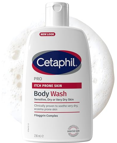 Cetaphil PRO, Itch Prone Skin, Body Wash, Cleansing Wash for Sensitive, Dry or Very Dry Skin & suitable for Eczema-prone Skin, 236ml, Packaging May Vary