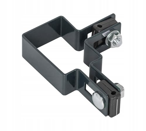 Alma Doppelstabmattenzaun Befestigung - 11x8x3 cm - Eckpfostenhalter Pfostenhalter Zaunpfostenhalter - Graphit 10 Stück