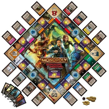 Monopoly Dungeons & Dragons: Honor Among Thieves Game, Inspired by the Movie, D&D Board Game for 2-5 Players