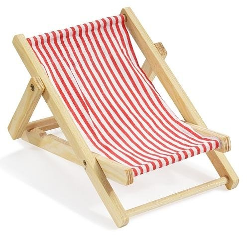 Hobbyfun Mini Liegestuhl Strandparty rot 10 cm Figur Deko Urlaub Ferien
