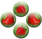 Kühlschrankmagnete Erdbeeren 4er Geschenk Set Magnete Garten Obst Früchte für Magnettafel stark groß Ø 50 mm Rot