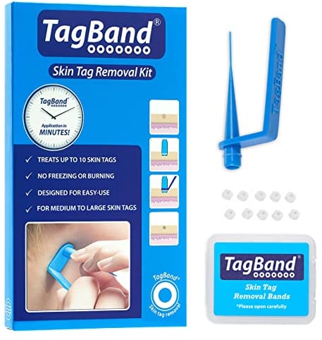 Original Tagband Skin Tag Remover, Large Removal Kit, Skintags (4mm-6mm) on Face & Body, Device Includes 10X Bands, Home Application in Minutes