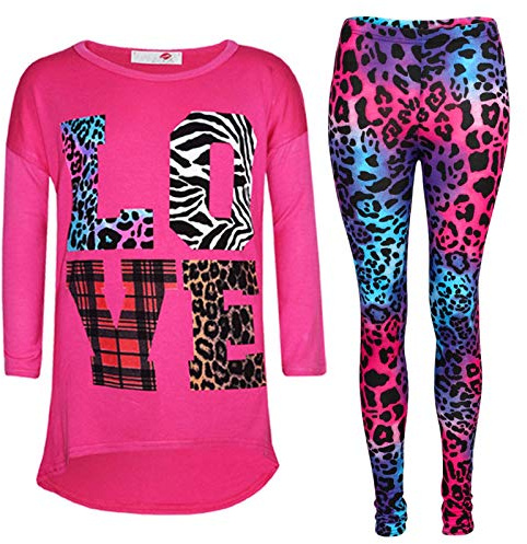 A2Z 4 Kids Girls Love Trendy Top Fashion Legging Set Casual Party Wear Set New Age 7-13