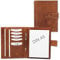 ALMADIH Leder A5 Schreibmappe Schreibblock Premium Rindsleder Braun Deluxe Ledermappe Mappe Dokumentenmappe Organizer Konferenzmappe Systemplaner Aktenmappe Terminplaner Notizbuch (A5 Schreibmappe BD)