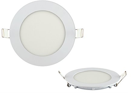 Flach dünn Slim Rund LED Panel Slim Flach Unterputz Einbauleuchte Einbaulampe Deckenleuchte Deckenlampe Lampe Rund Ø 120mm 6 watt Warmweiss inkl. Trafo