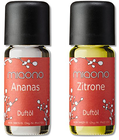Duftöl Set von miaono - Wellness für die Sinne - Ananas, Zitrone (2x10ml) - für Diffuser und Duftlampe