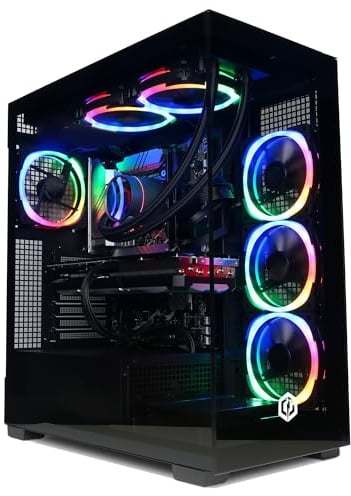 CYBERPOWERPC Luxe Gaming-PC - Intel Core i9-12900KF, Nvidia RTX 4070 Super 12GB, 32GB RAM, 1TB NVMe SSD, 750W PSU, Wasserkühlung, Windows 11, Ark RGB