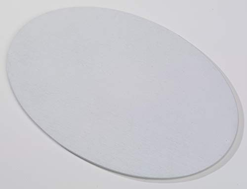 Kerzenteller Flachteller Oval Alu gebürstet Weiß 20,5 x 14 cm ideal für Ovalkerzen, Ellipsenkerzen, Taufkerzen, Hochzeitskerzen, Trauerkerzen