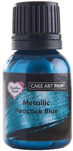 Rainbow Dust Cake Art Paint, Metallic Peacock Blue - 25ml