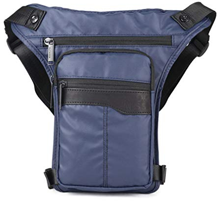 Neuf pour Homme Imperméable Oxford Militaire Tactique D'équitation Sac Banane Drop Tour De Taille Sac De Jambe, Bleu, #04bleu, 18cm(W) x4cm(D) x31cm(H)(7.0x1.5x12.2) Approx;