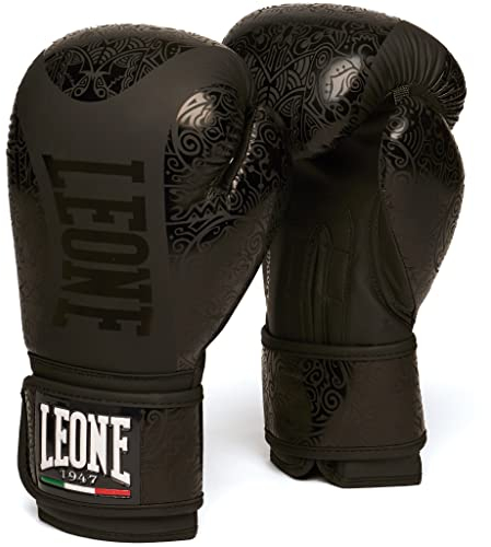 LEONE 1947, Maori-Boxhandschuhe, Unisex-Erwachsene, Schwarz, 10 OZ, GN070