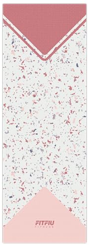 Fitfiu Fitness MAT-G50 - Tapis Yoga antiderapant Couleur Rose, Tapis de Sport Gymnastique Fitness, Tapis Pilates avec Design geometrique 173x61x0,5cm