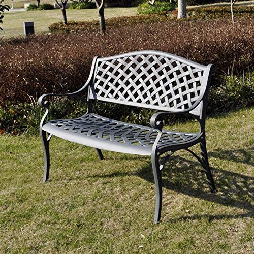 Lazy Susan Willow 45 cm quadratischer Tisch mit Jasmine Bank, wartungsfrei, leicht, wetterfest, Sandguss-Aluminium, Schiefergrau (Kissen in der Farbe Terrakotta)
