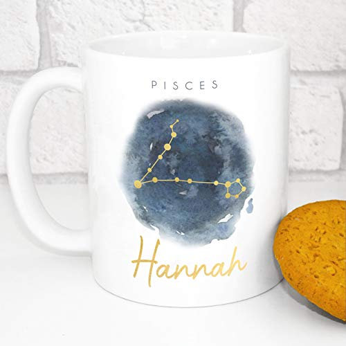 Personalised Star Sign Mug - Custom Zodiac Horoscope Mug - Add Your Name (Pisces)