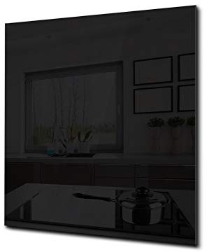 Glass kitchen backsplash – Tempered Glass splashback BS26C Series of colors: Black