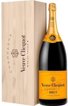 Champagne Brut Yellow Labe -Veuve Clicquot- Mathusalem 6 Litri in cassa di legno personalizzabile